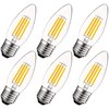 Luxrite B11 LED Light Bulbs 5W (60W Equivalent) 550LM 2700K Warm White Dimmable E26 Base 6-Pack LR21602-6PK